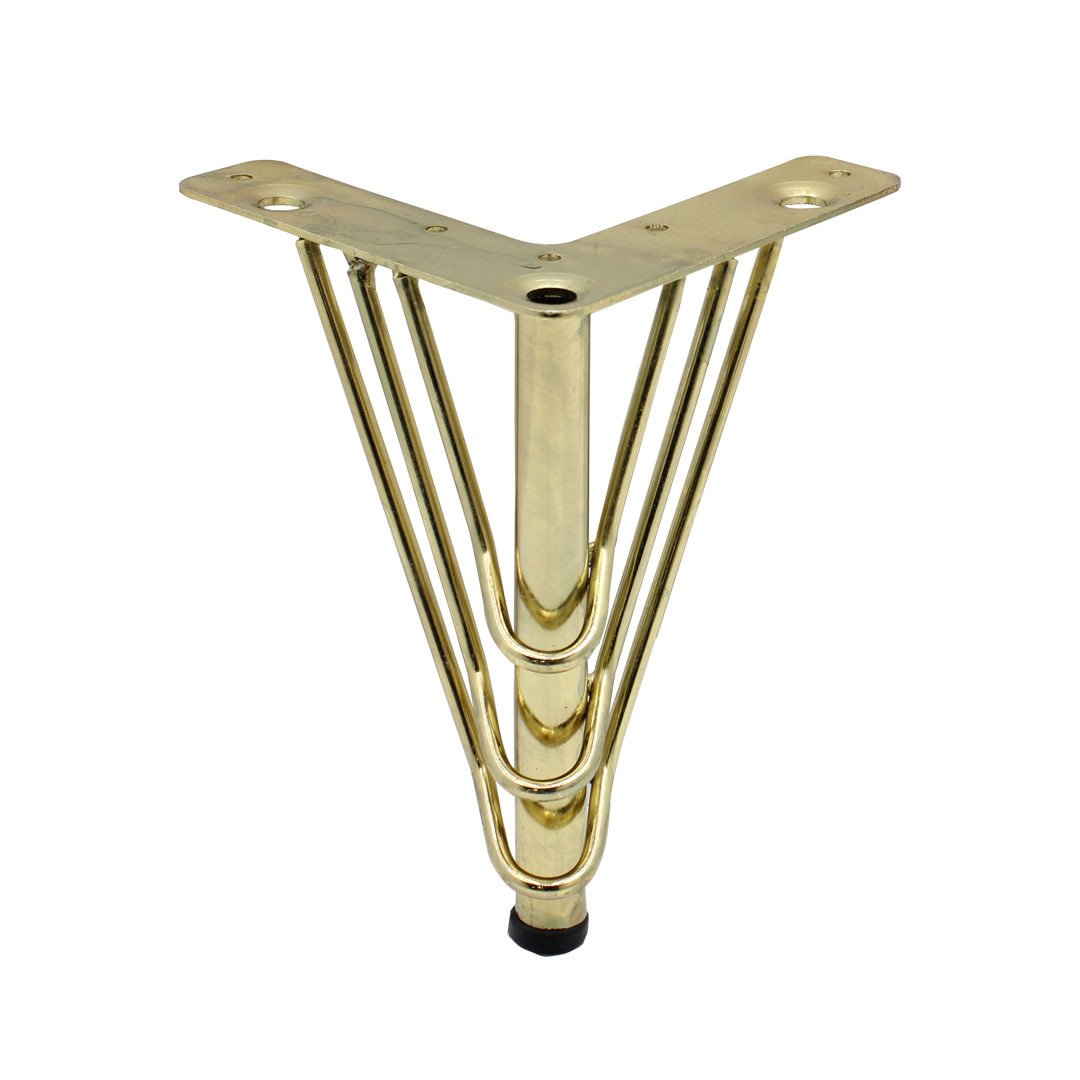 3 TELLİ MOBİLYA AYAK 18 CM METAL ALTIN
