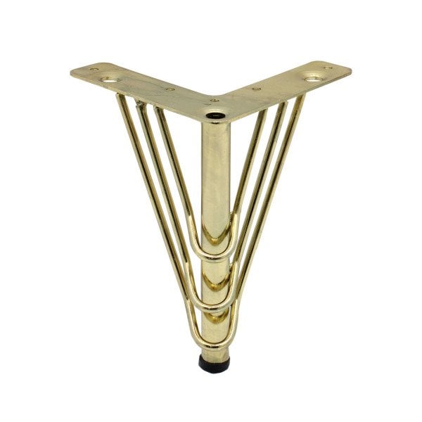 3 TELLİ MOBİLYA AYAK 18 CM METAL ALTIN